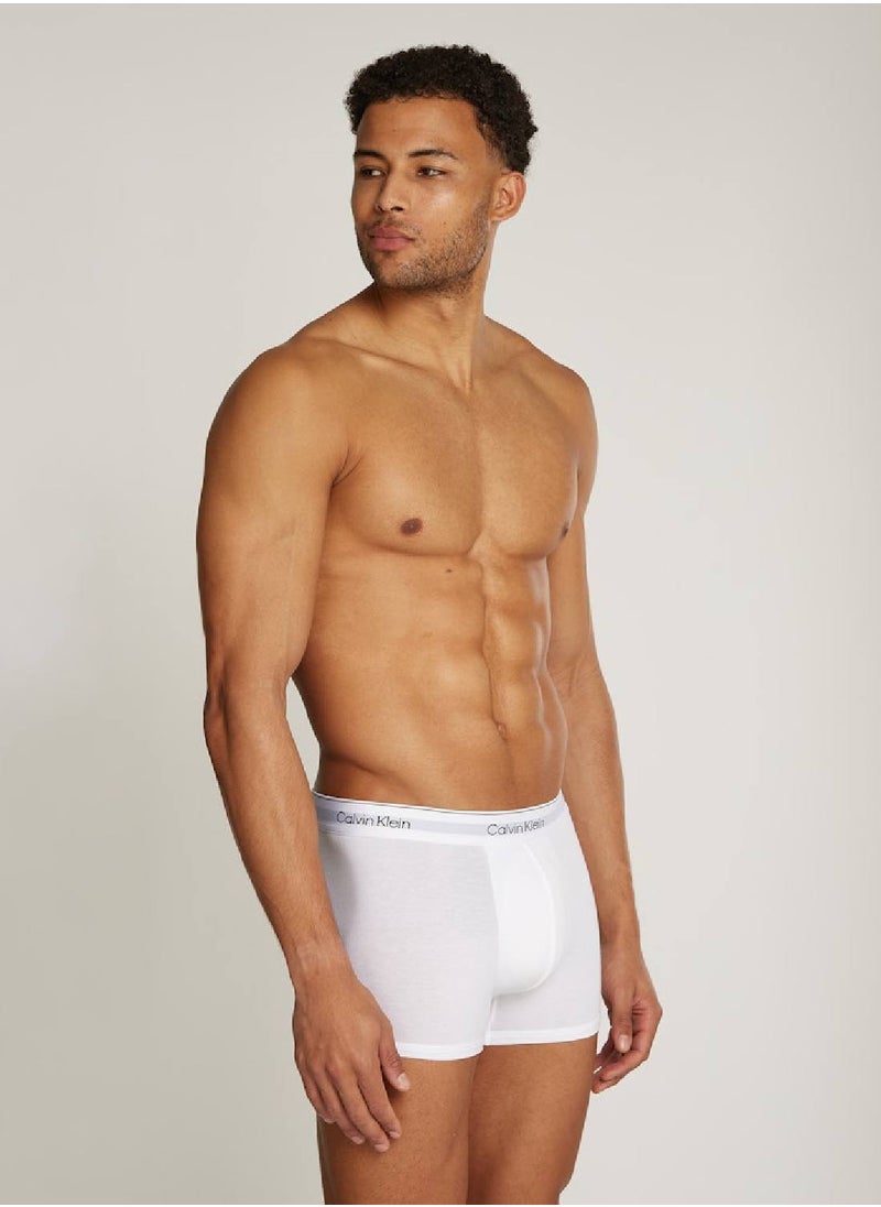 Men's 3 Pack Trunks - Modern Cotton - Cotton, White