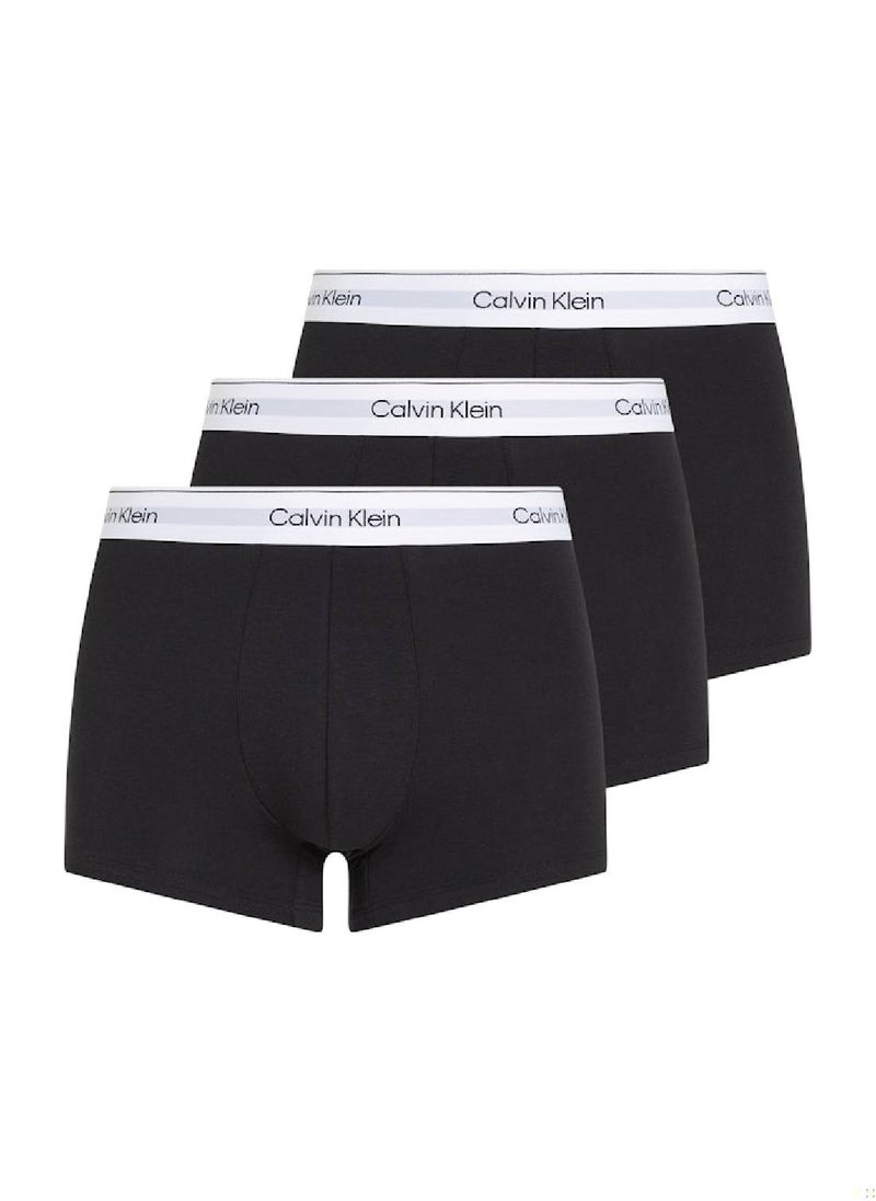 Men's 3 Pack Trunks - Modern Cotton - Cotton, Black