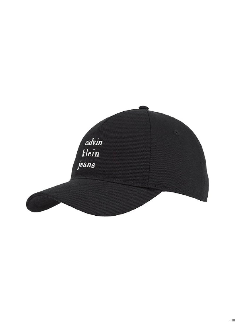 Men's Twill Logo Cap - Cotton, Black