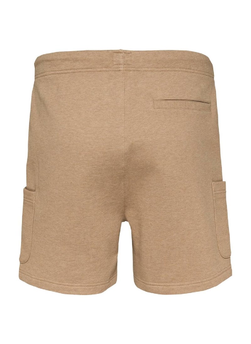 Men's Badge Logo Regular Sweatshorts - Cotton, Beige