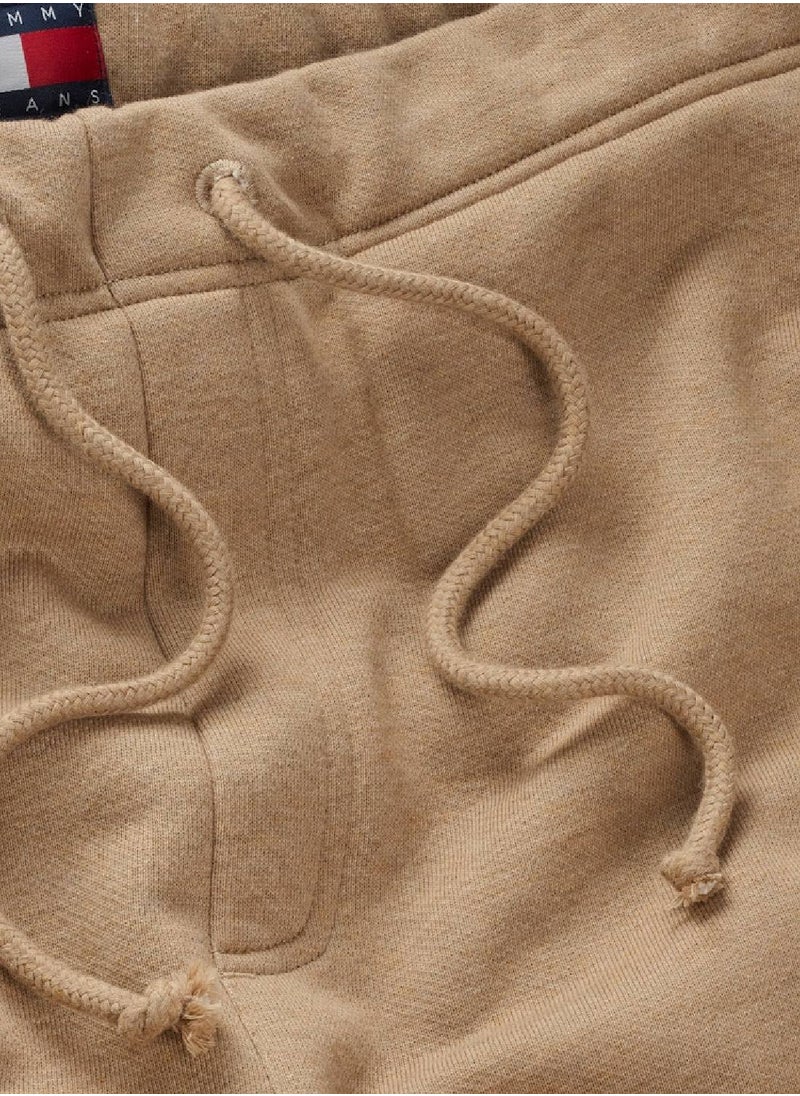 Men's Badge Logo Regular Sweatshorts - Cotton, Beige