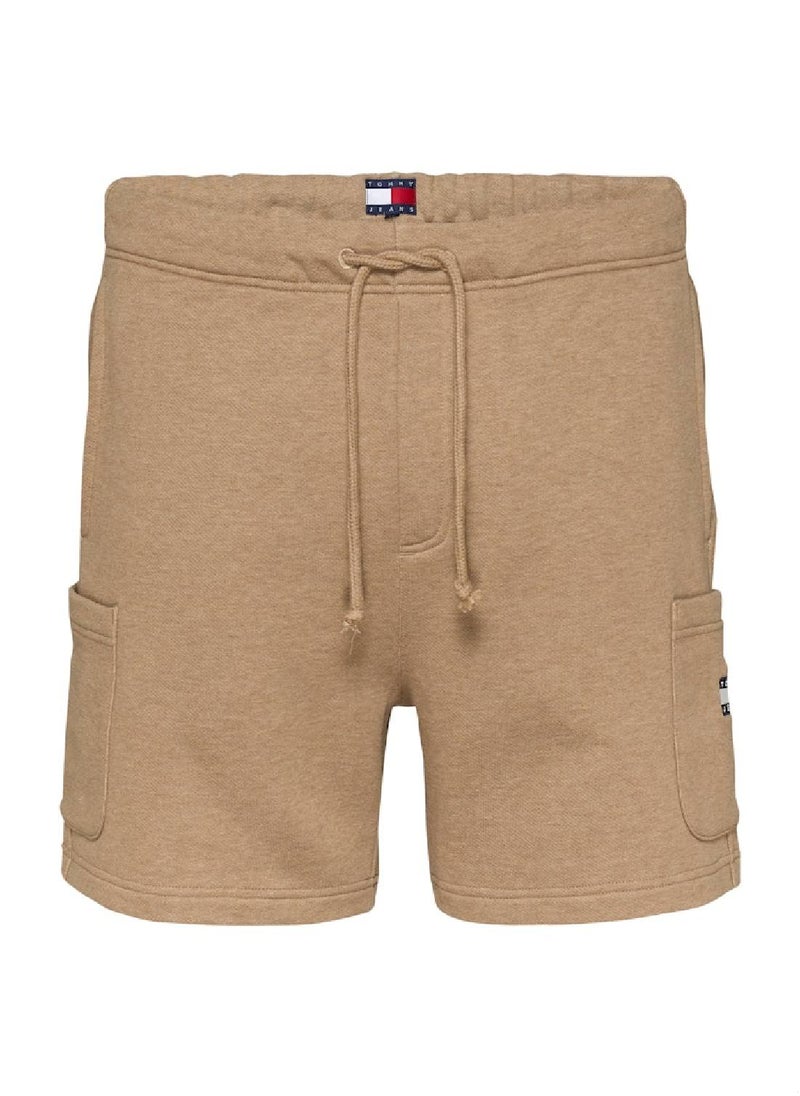 Men's Badge Logo Regular Sweatshorts - Cotton, Beige