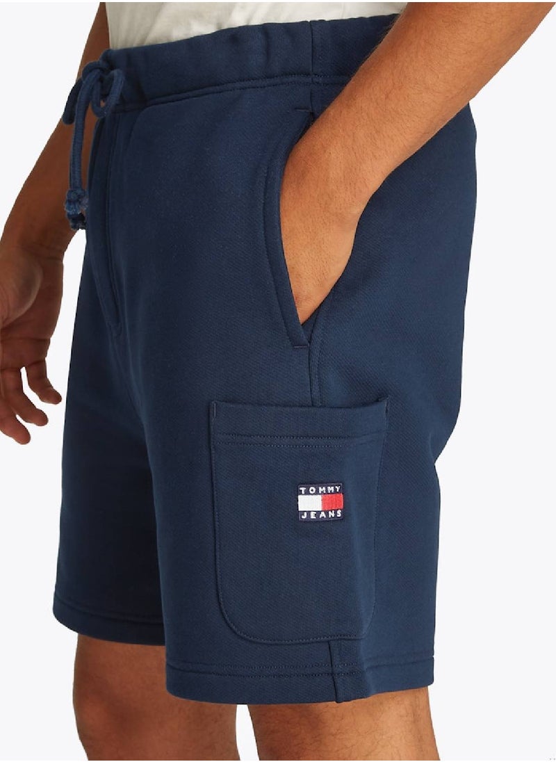 Men's Badge Logo Regular Sweatshorts - Cotton, Blue