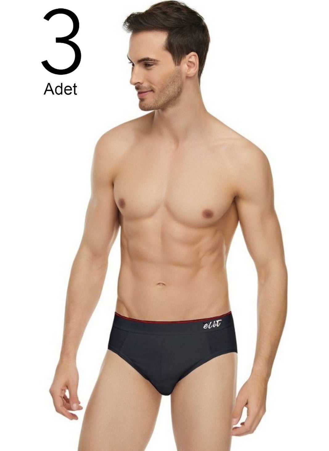1351 Men's Briefs With Slip Belt Black 3 Pack