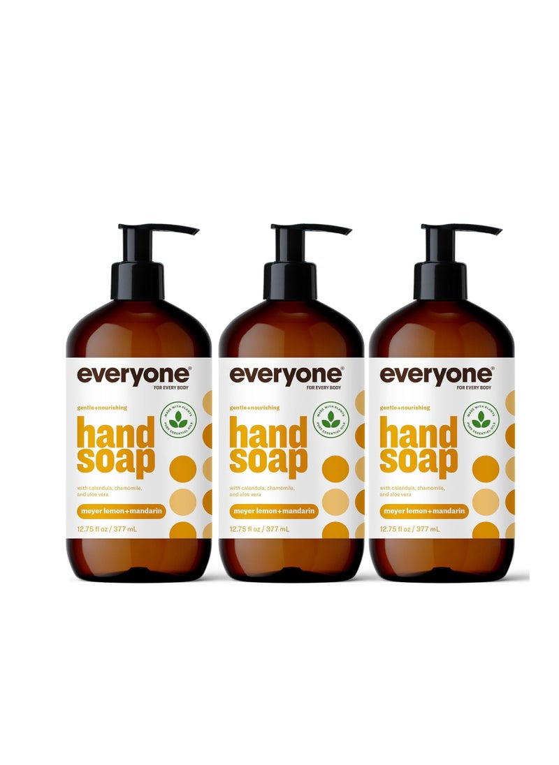Everyone Liquid Hand Soap, 12.75 Ounce (Pack of 3), Meyer Lemon and Mandarin, Plant-Based Cleanser with Pure Essential Oils