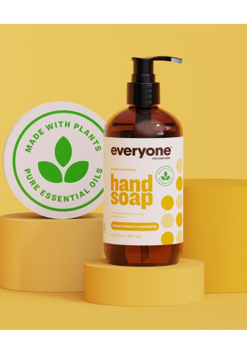 Everyone Liquid Hand Soap, 12.75 Ounce (Pack of 3), Meyer Lemon and Mandarin, Plant-Based Cleanser with Pure Essential Oils