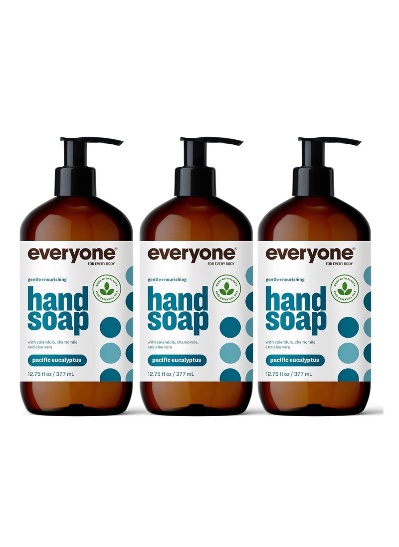 Everyone Liquid Hand Soap, 12.75 Ounce (Pack of 3), Pacific Eucalyptus, Plant-Based Cleanser with Pure Essential Oils