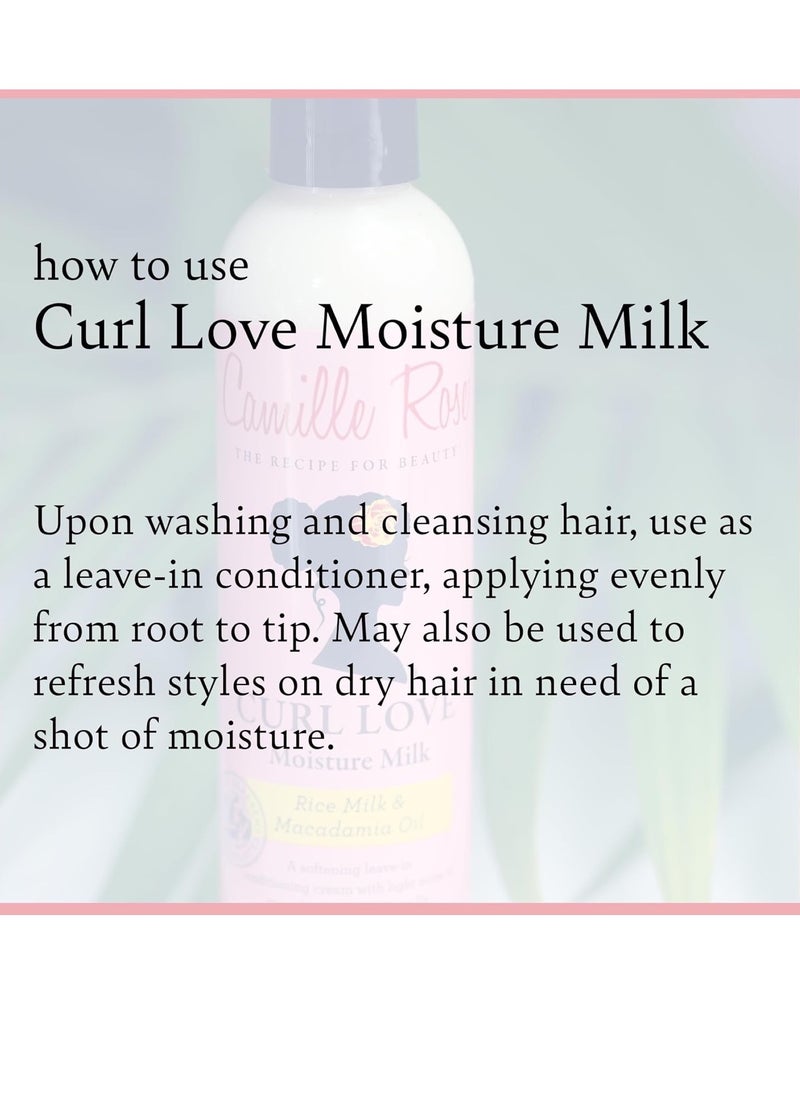 Curl Love Moisture Milk 8oz Hydrating Leave-In for Soft & Defined Curls Vanilla Scent
