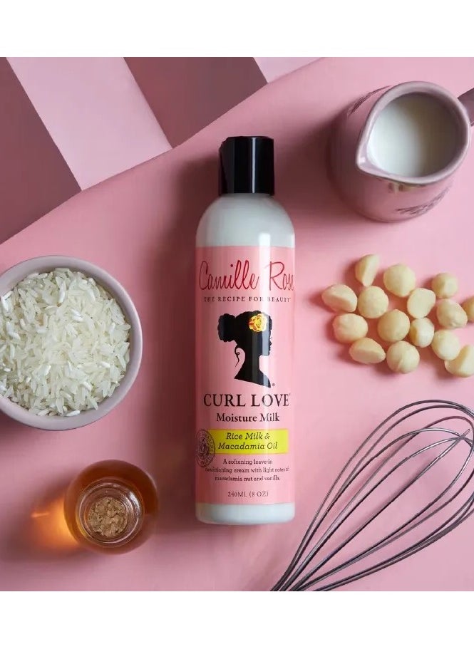 Curl Love Moisture Milk 8oz Hydrating Leave-In for Soft & Defined Curls Vanilla Scent