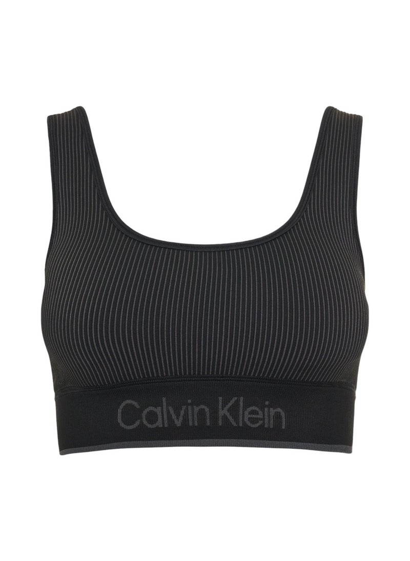 Women's Medium Impact Sports Bra - Polyamide, Black