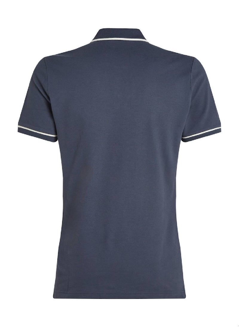 Men's Slim Polo Shirt - Cotton, Blue