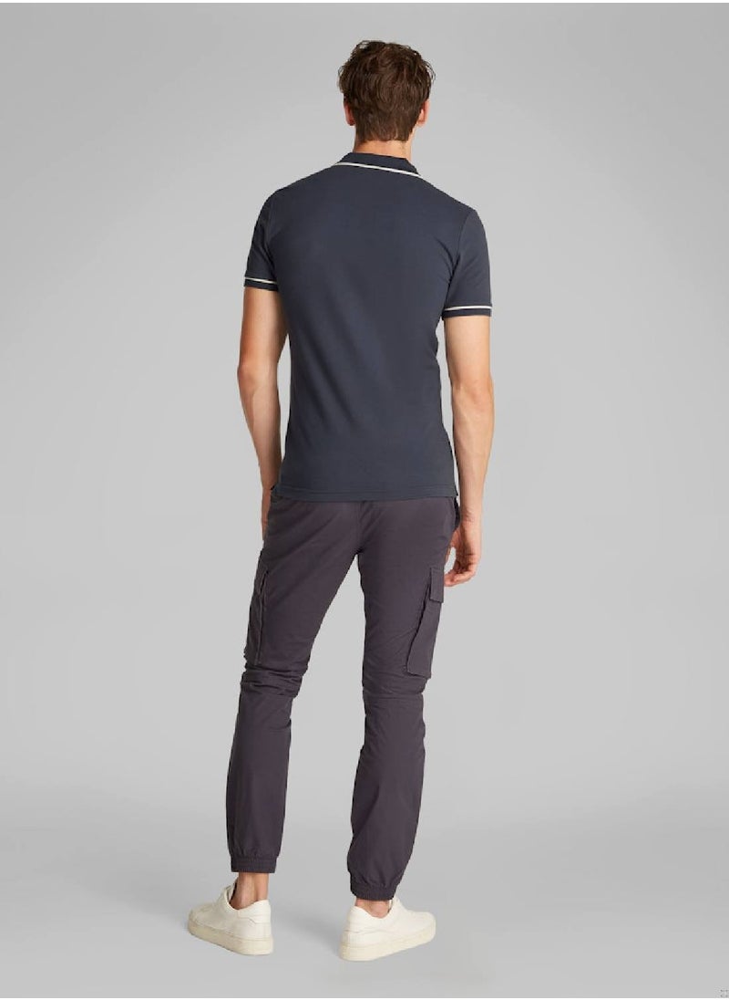 Men's Slim Polo Shirt - Cotton, Blue