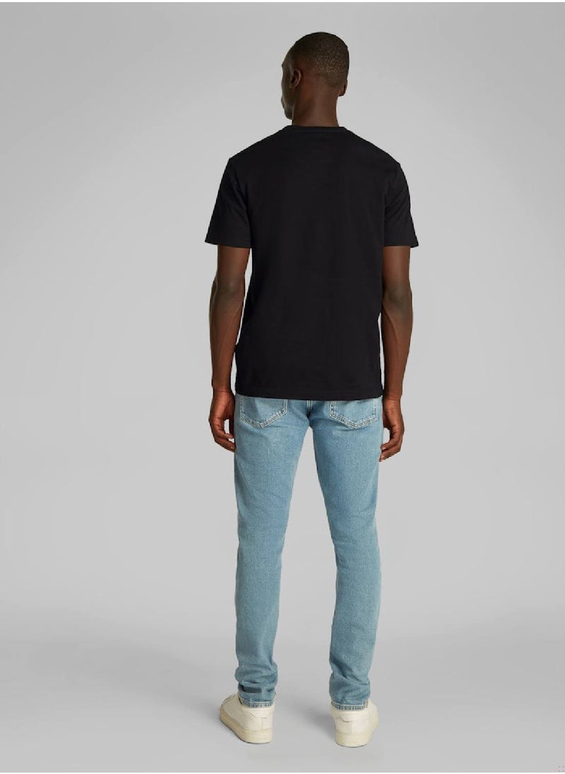 Men's Minimal Logo T-Shirt - Cotton, Black