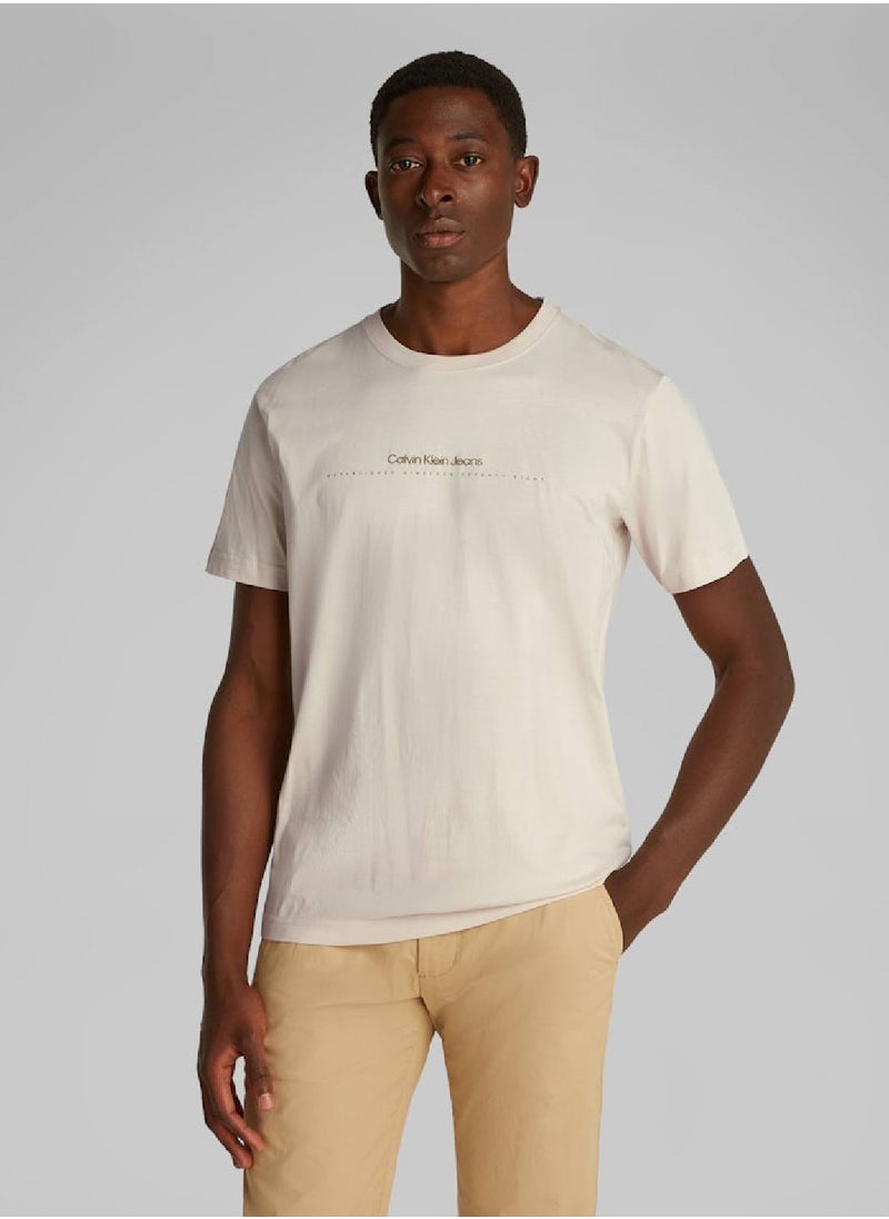 Men's Minimal Logo T-Shirt - Cotton, White