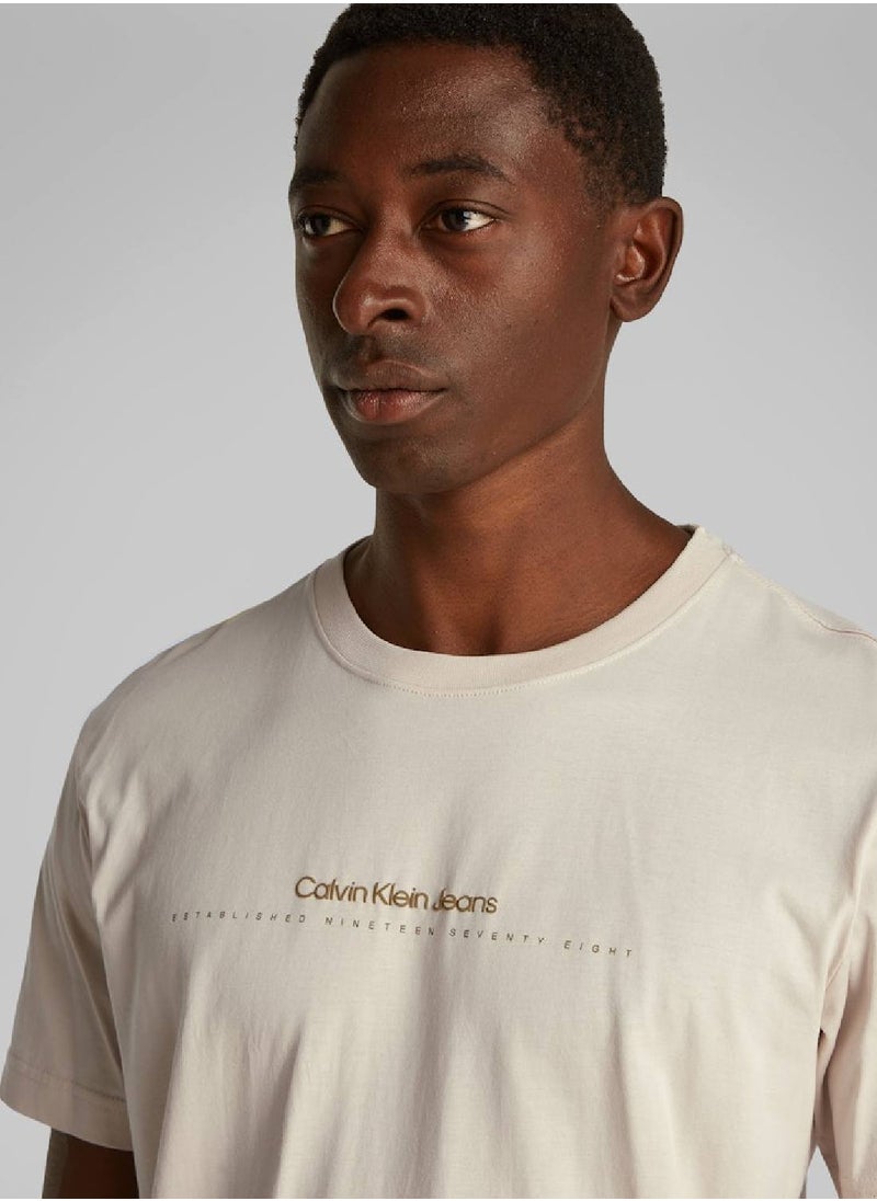 Men's Minimal Logo T-Shirt - Cotton, White