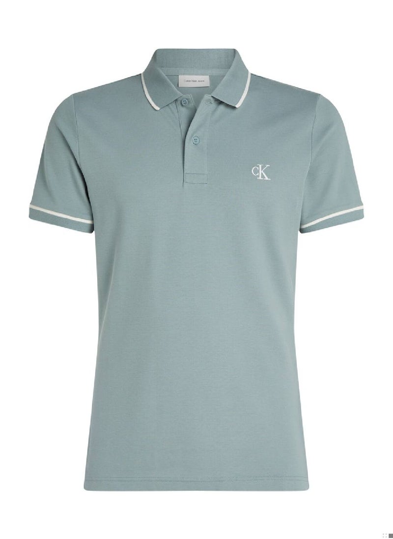 Men's Slim Polo Shirt - Cotton, Green