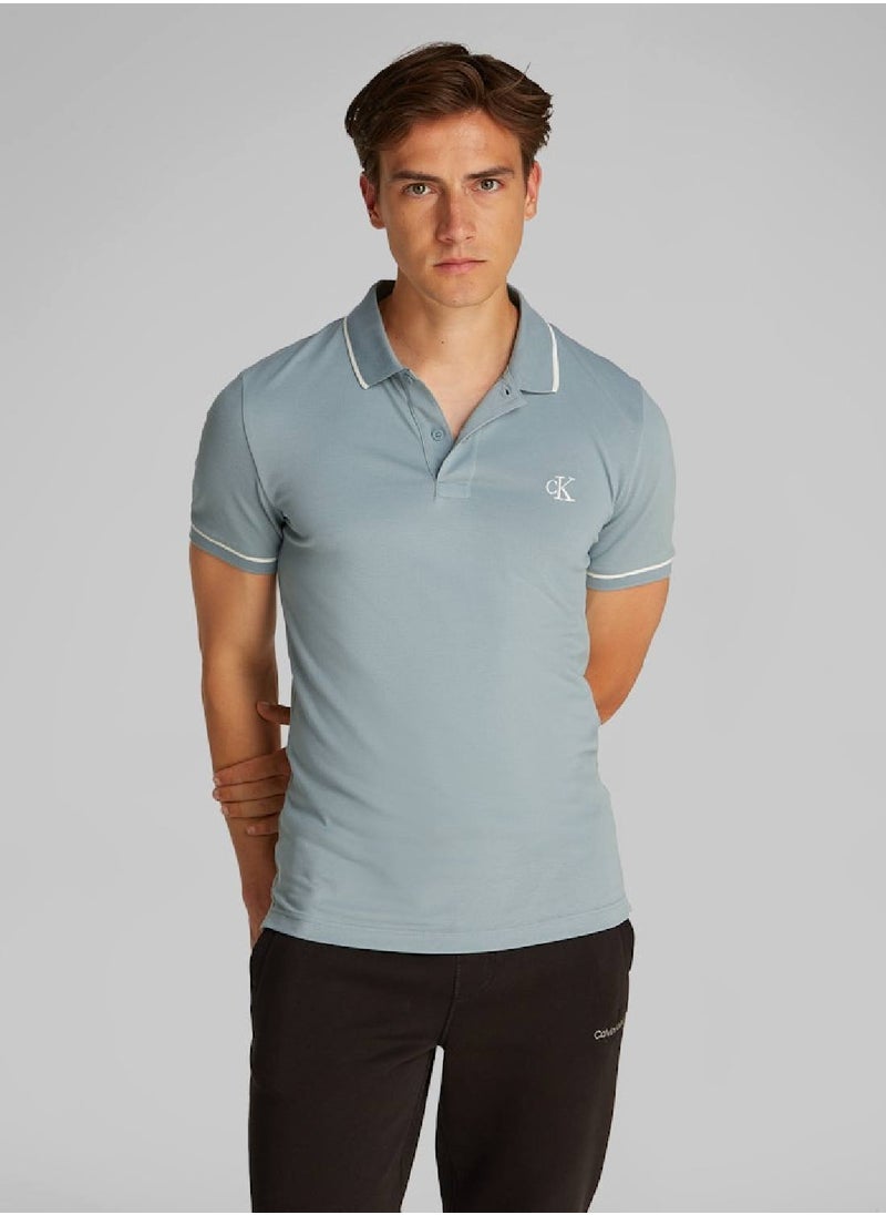 Men's Slim Polo Shirt - Cotton, Green