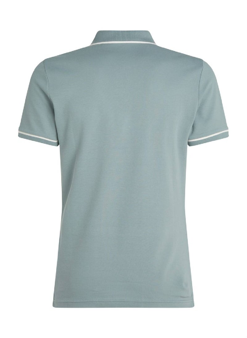 Men's Slim Polo Shirt - Cotton, Green