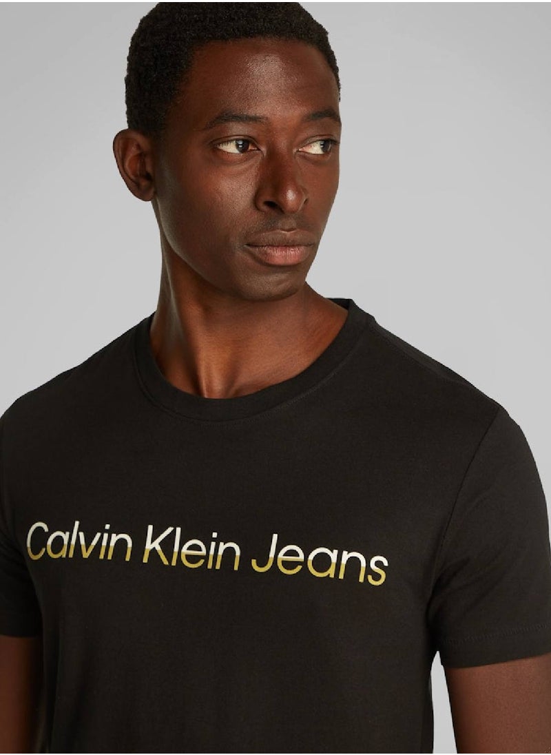 Men's Institutional Logo T-Shirt - Cotton, Black