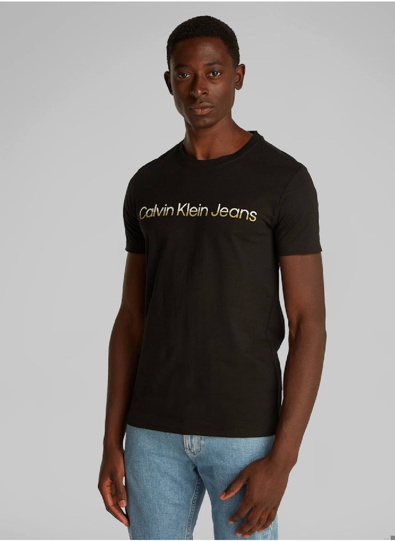 Men's Institutional Logo T-Shirt - Cotton, Black