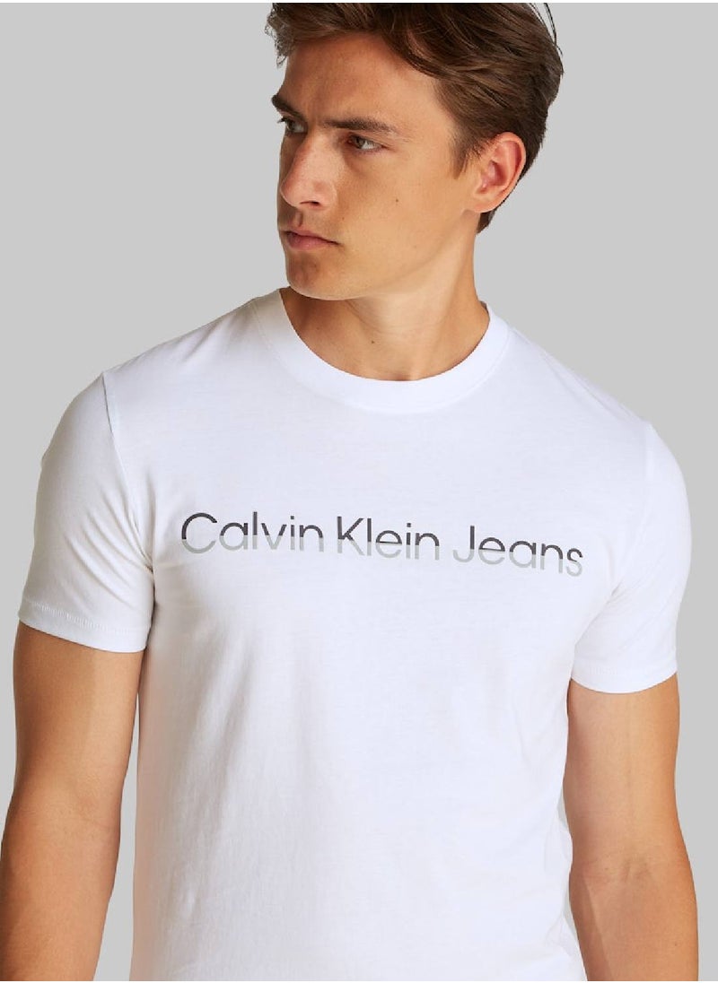 Men's Institutional Logo T-Shirt - Cotton, White