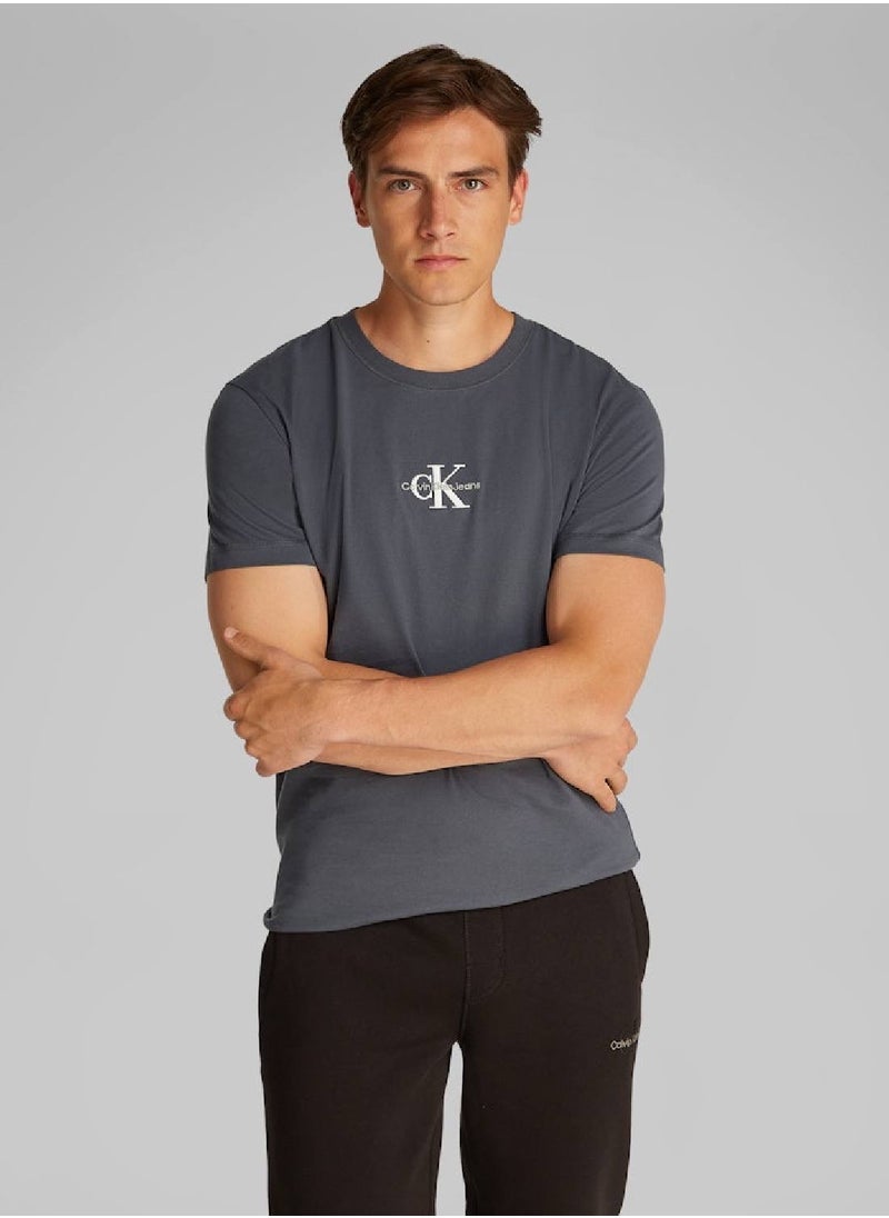 Men's Monogram T-Shirt - Cotton, Grey