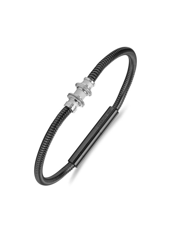 Flavio Grey Cable with Stainless Steel Small Motif Bracelet for Men