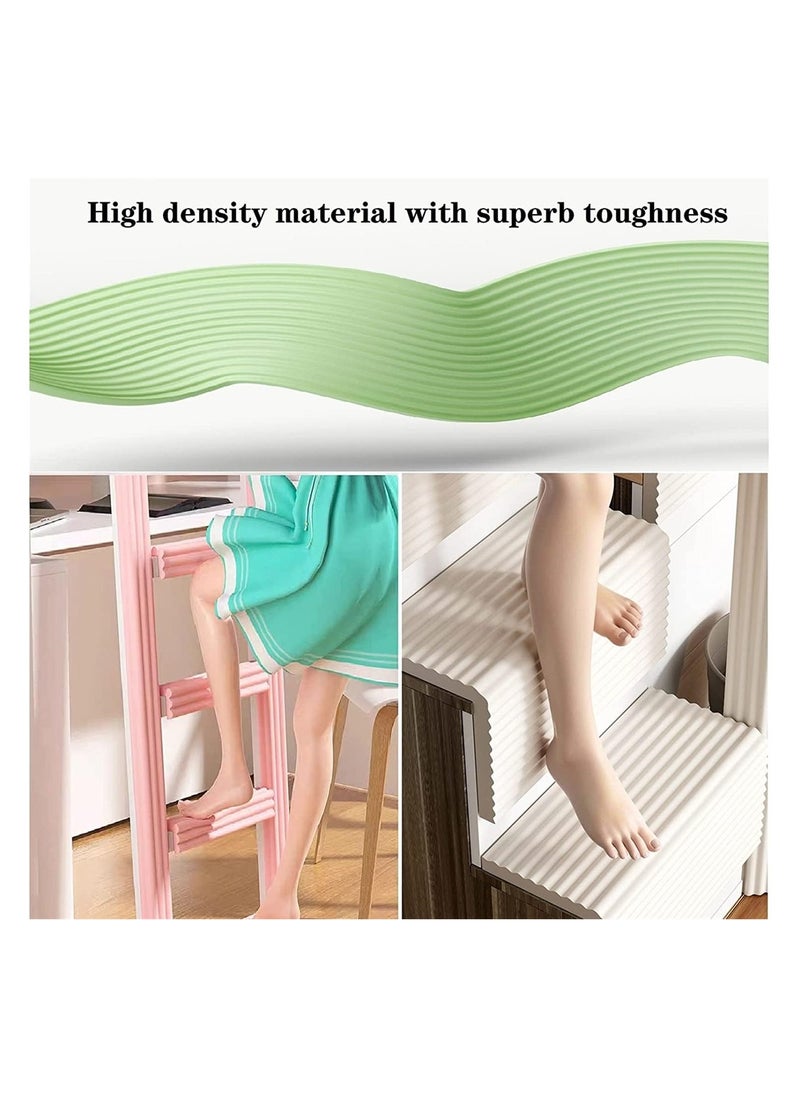 Extra Wide Self Adhesive Bunk Bed Ladder Pads Soft Foam Edge Protector for Safe Climbing and Furniture Protection Light Green 6.5 Ft