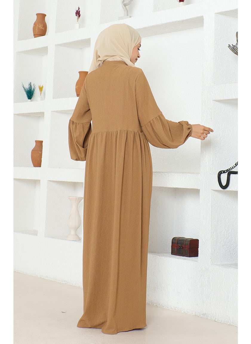 Bürümcük Fabric Judge Collar Abaya 1022-02 Mink
