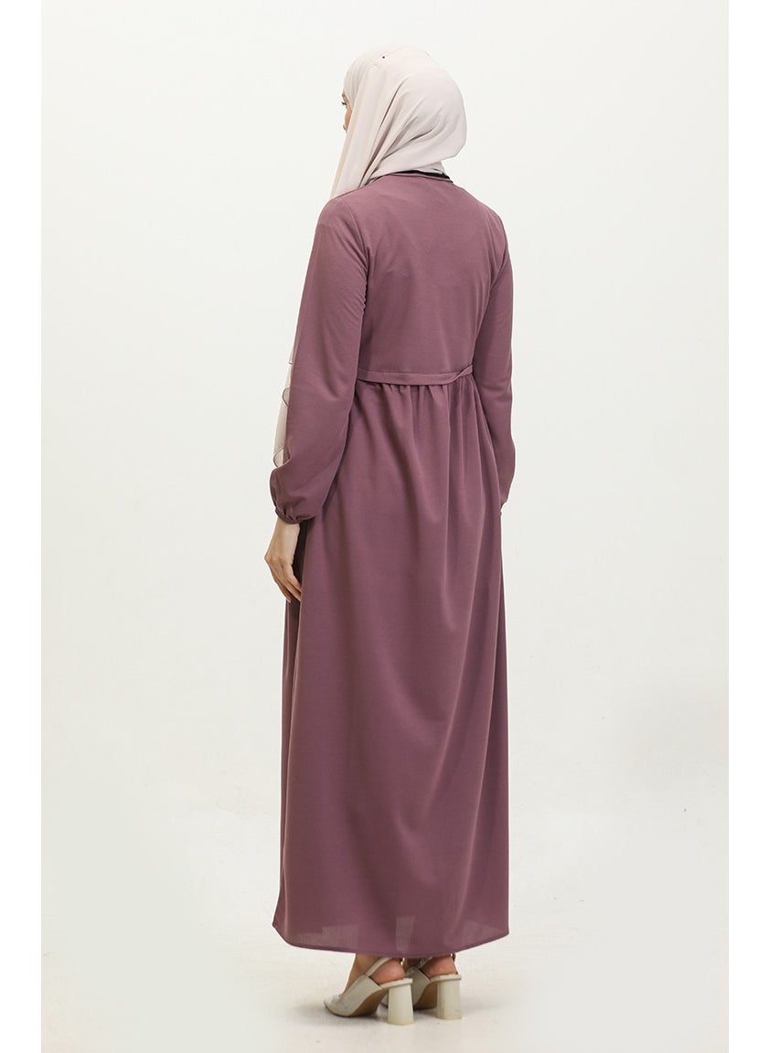 Zippered Abaya 0569-09 Lilac