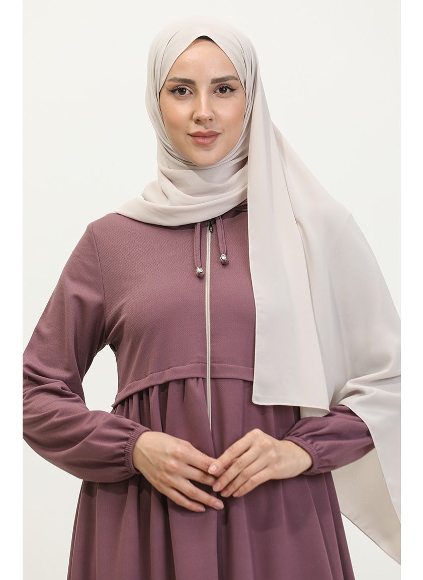 Zippered Abaya 0569-09 Lilac