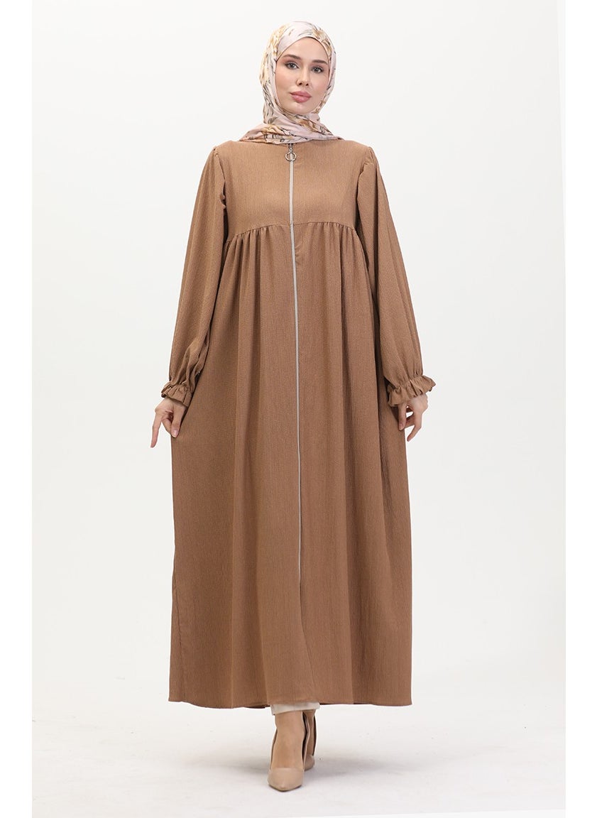 Robadan Pleated Abaya 1052-05 Milk Coffee