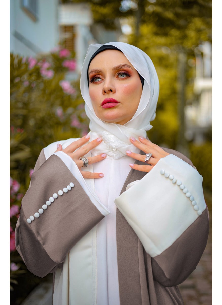 White-Shoko Stylish Abaya Ferace