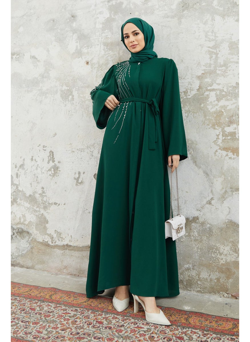 Viona Stone Abaya - Emerald