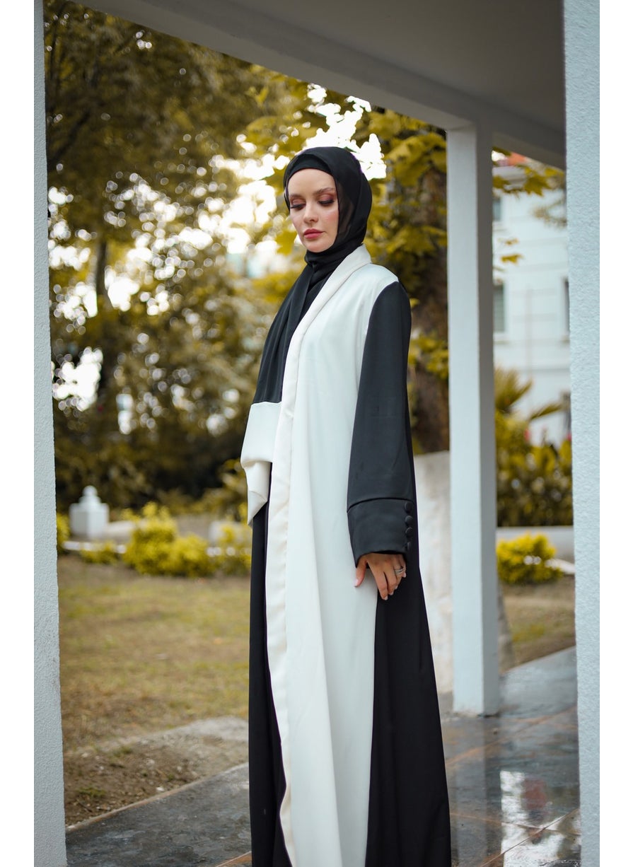 Wonderful Wear Black and White Colors Abaya