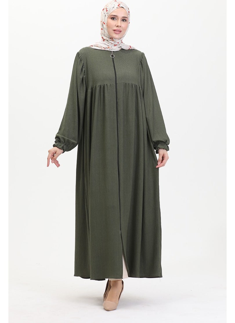 Robe Pleated Abaya 1052-06 Khaki