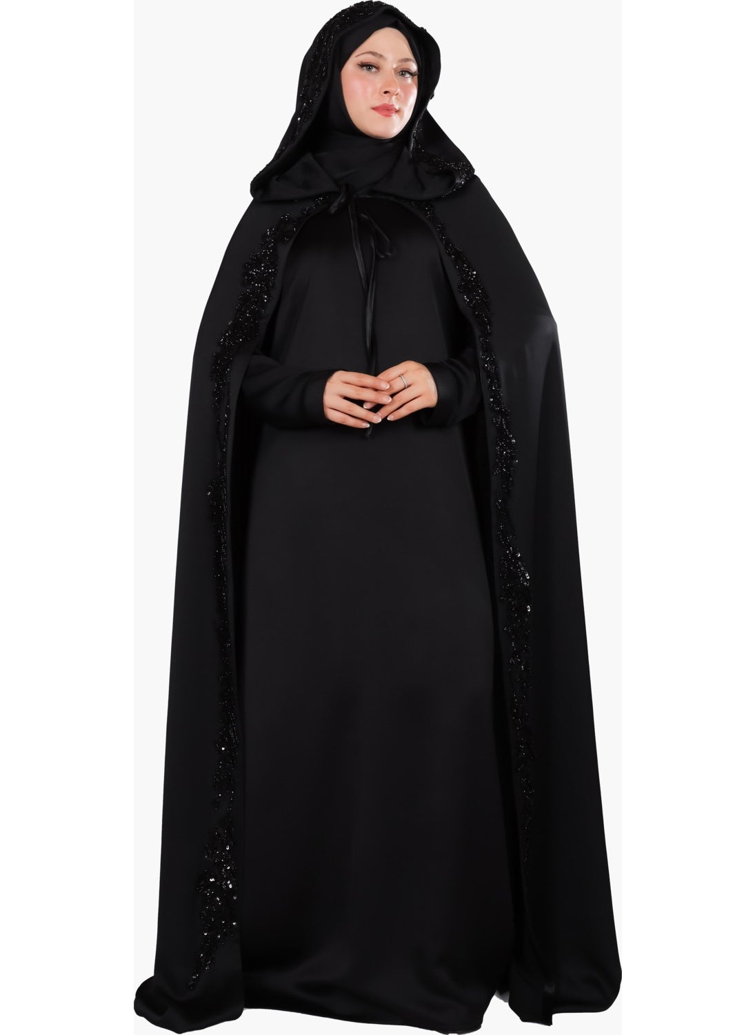 Great Wear Quality Hooded Black Cape Abaya