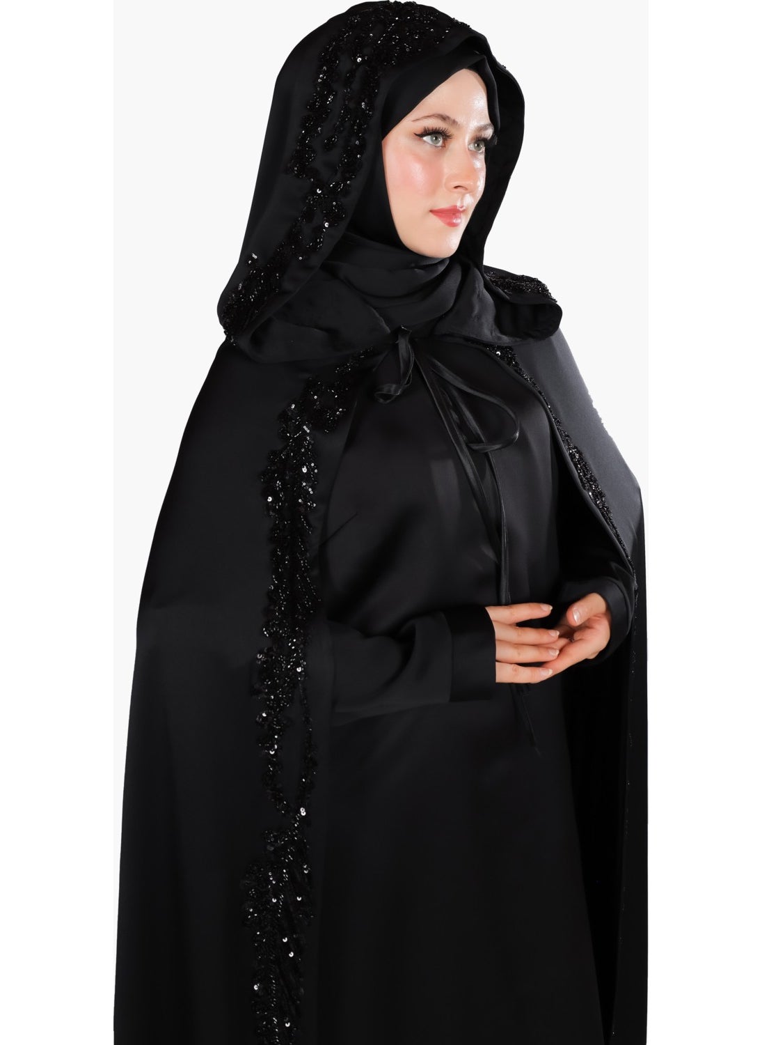 Great Wear Quality Hooded Black Cape Abaya