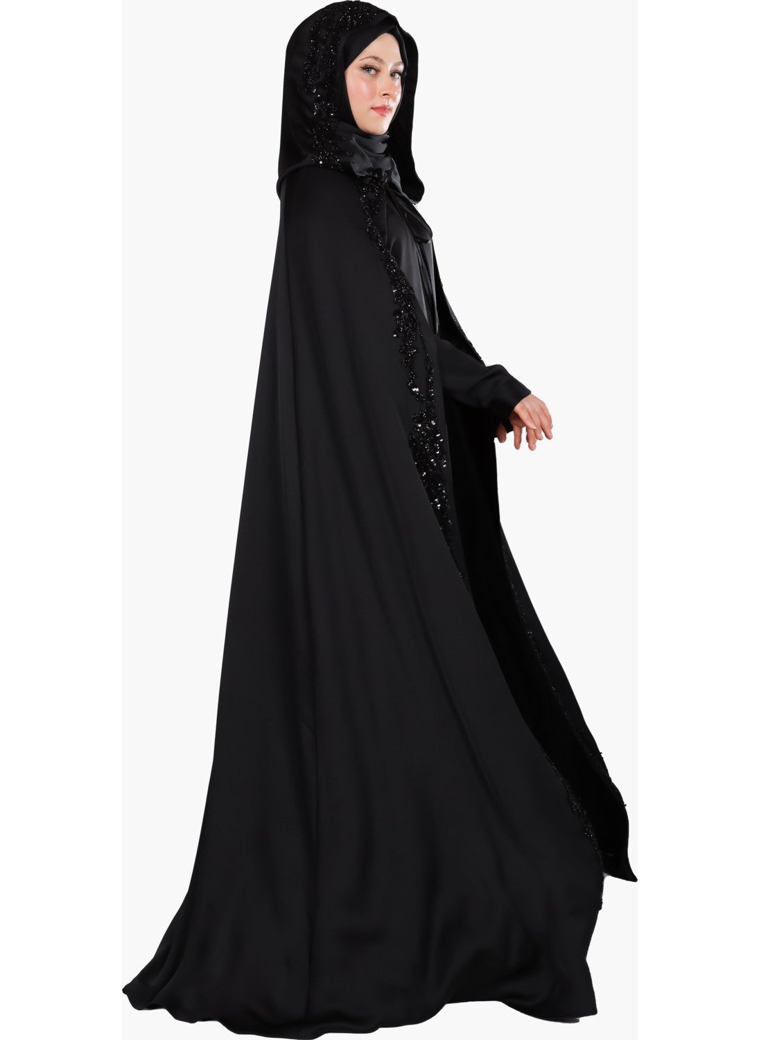 Great Wear Quality Hooded Black Cape Abaya