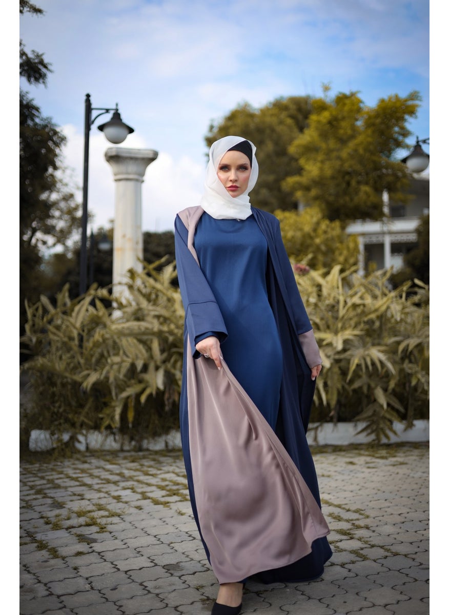 Wonderful Wear Abaya Navy Blue Choco Colored Abaya