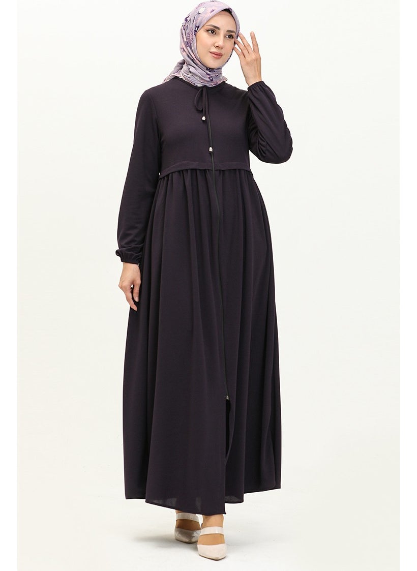 Zippered Abaya 0569-04 Purple