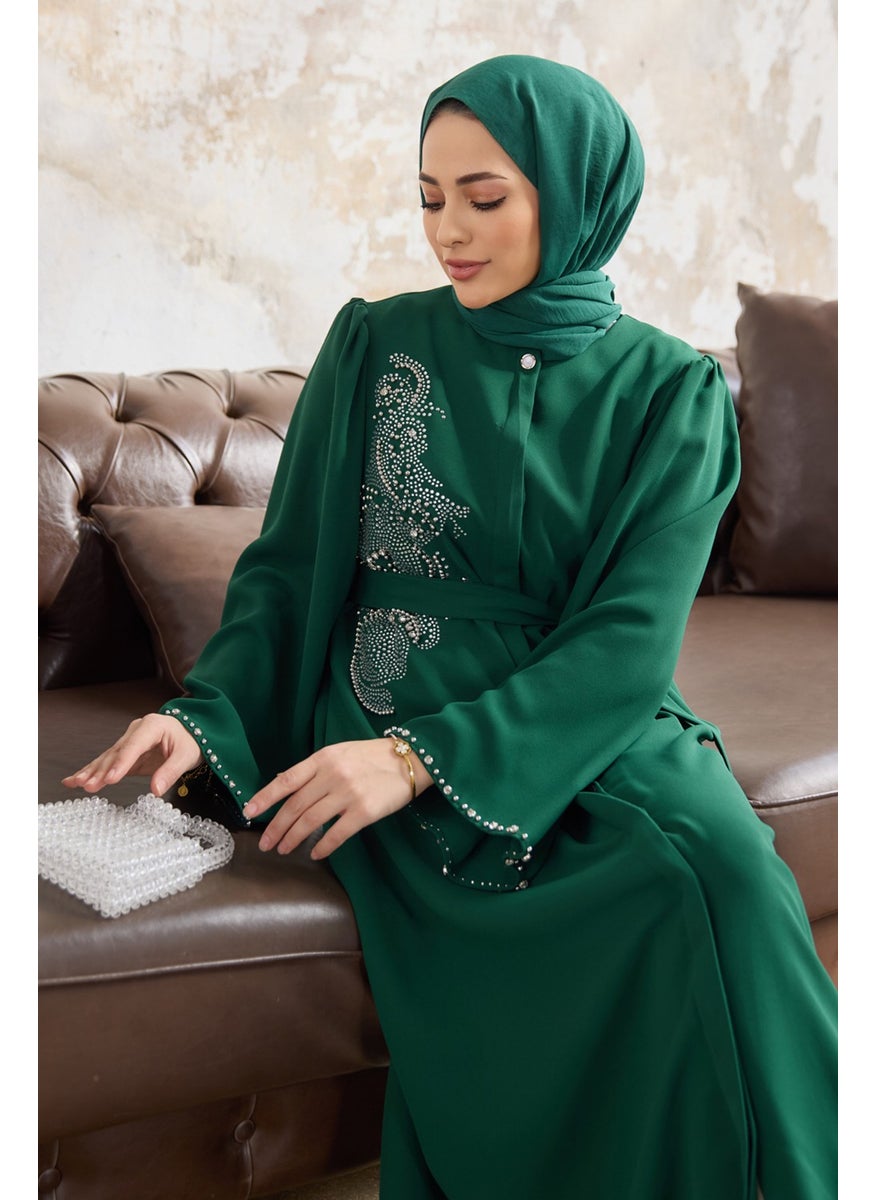 Lora Stone Abaya - Emerald