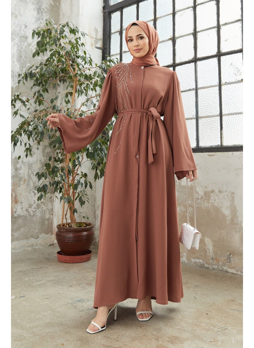 Viona Stoned Abaya - Camel