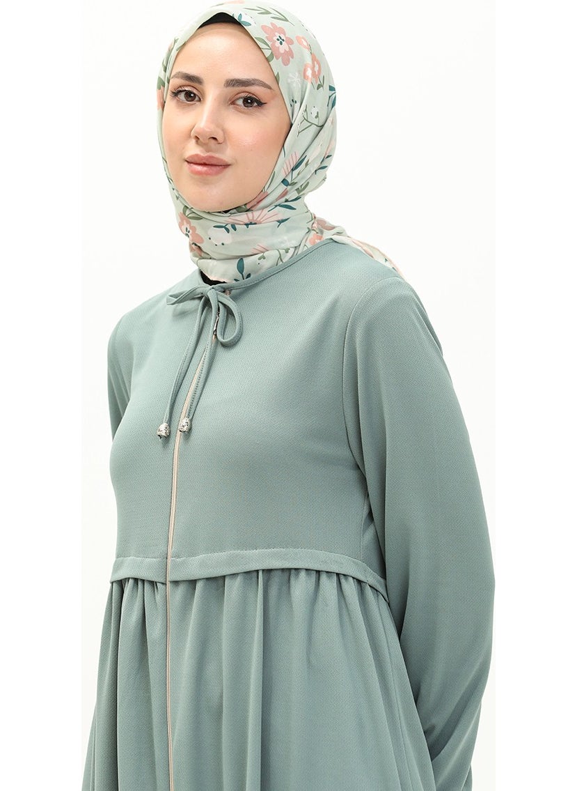 Zippered Abaya 0569-06 Mint Green