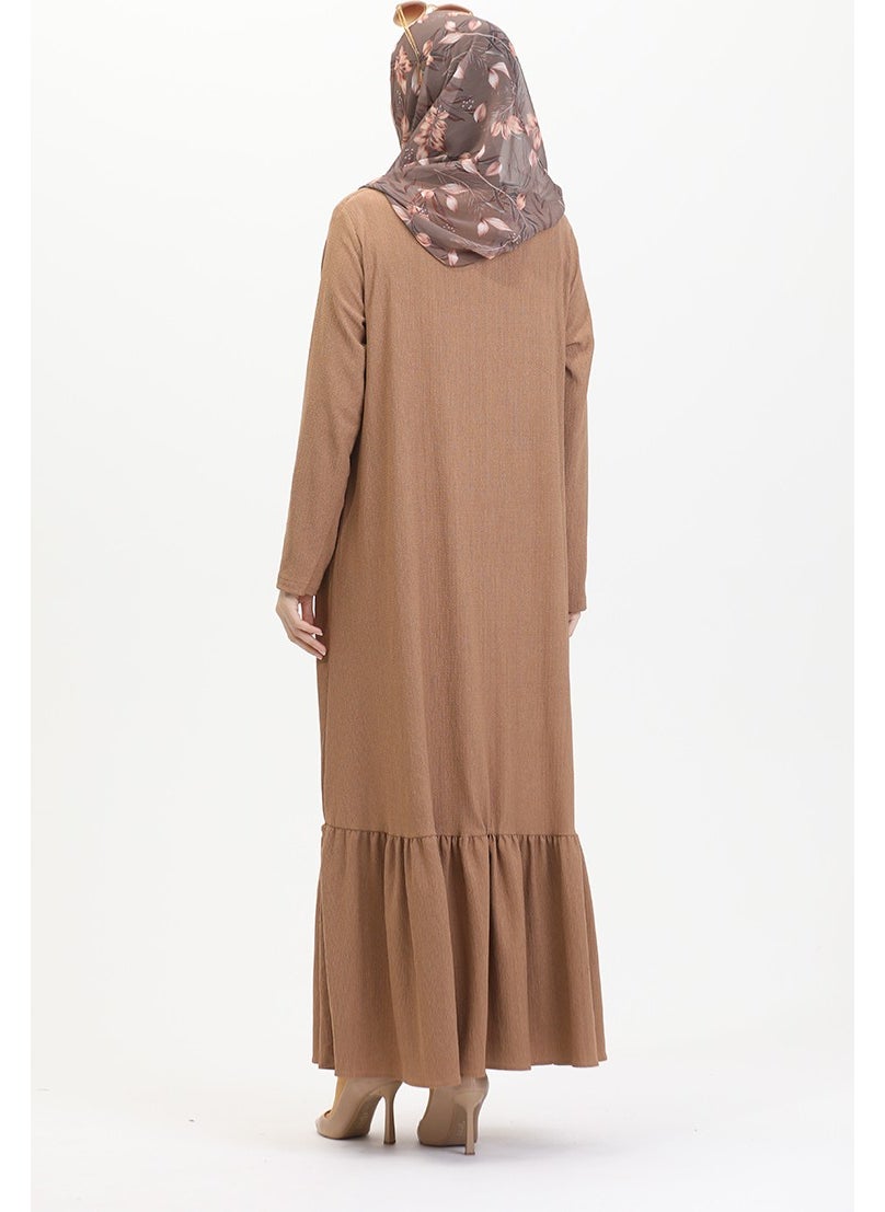 Skirt Frilled Abaya 5109-02 Mink