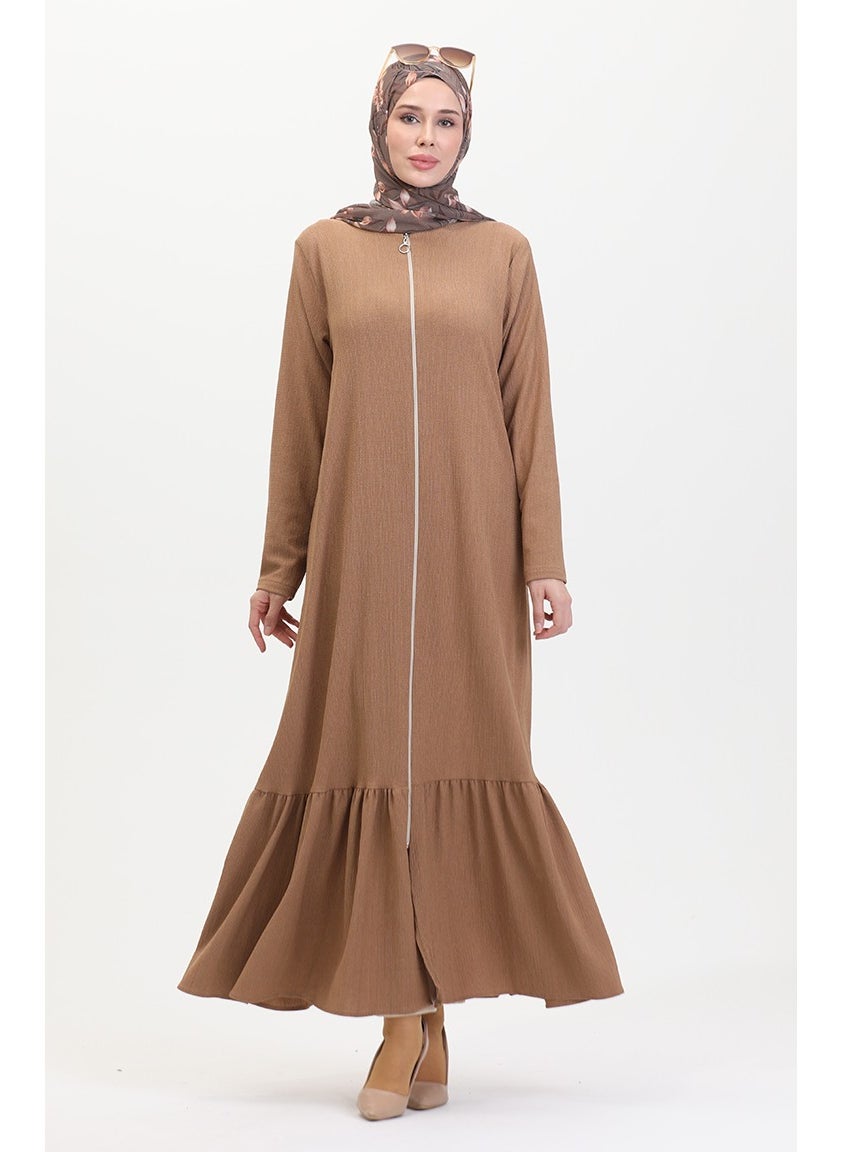 Skirt Frilled Abaya 5109-02 Mink
