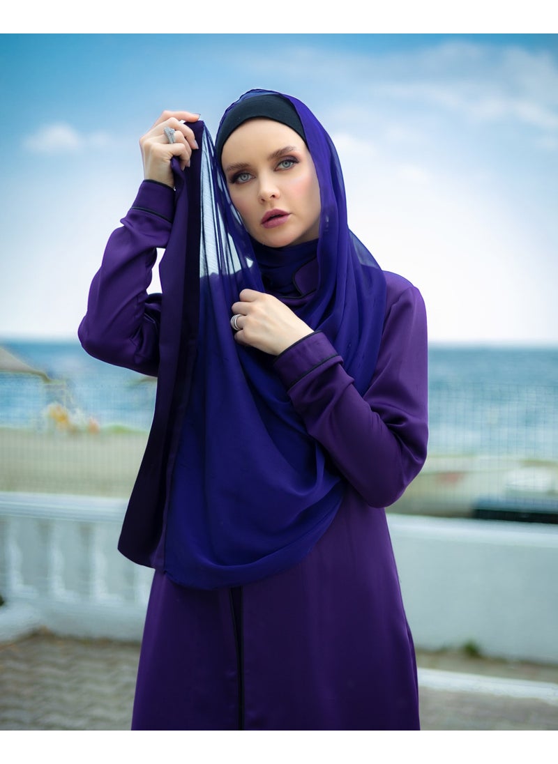 Stylish Purple Silk Abaya