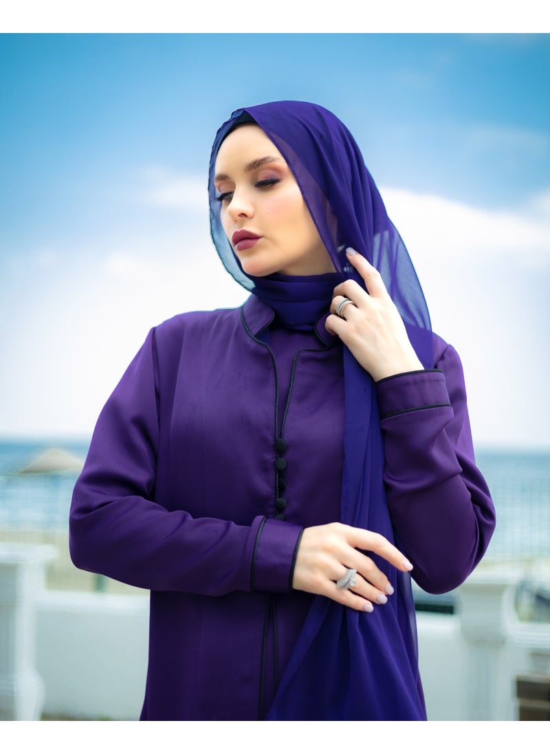 Stylish Purple Silk Abaya