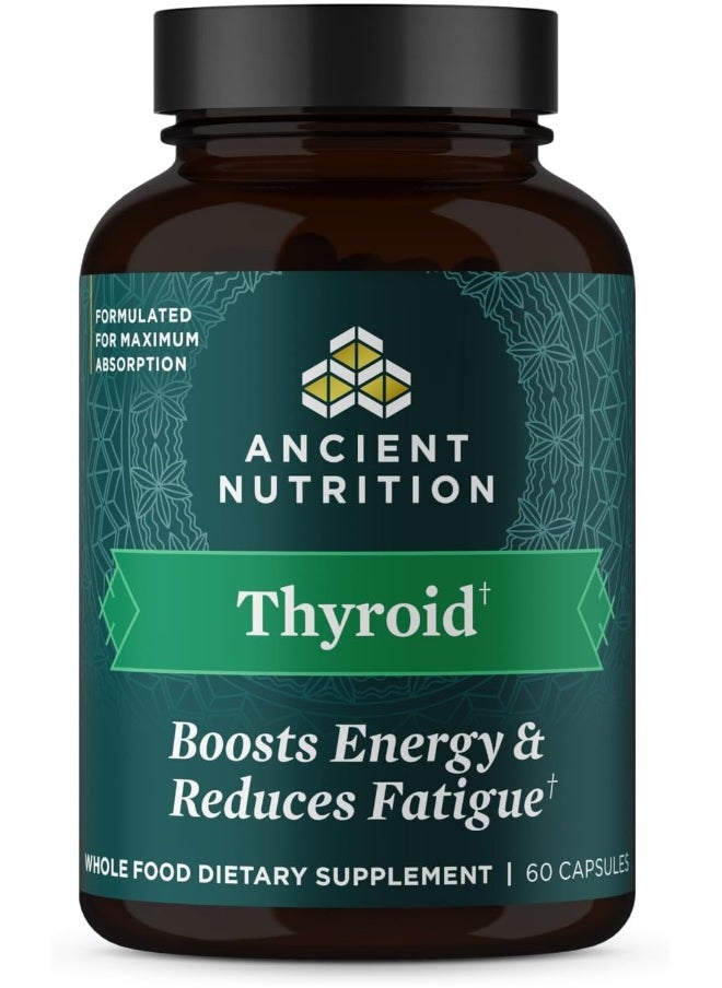 Ancient Nutrition Thyroid Support Supplement with Ashwagandha, Thyroid Capsules, Promotes Restful Sleep and Reduced Stress, Gluten Free, Paleo and Keto Friendly, 60ct