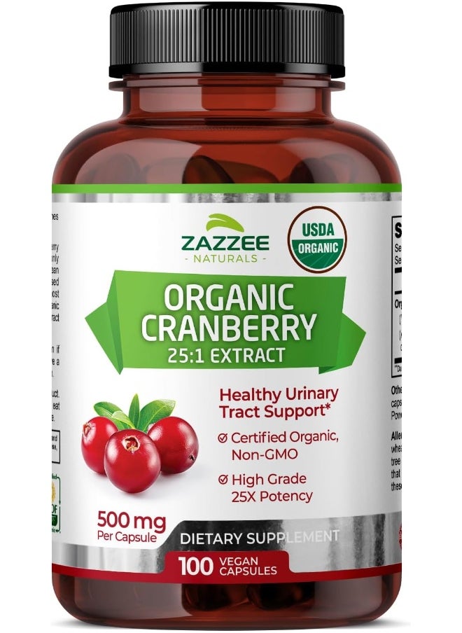 Usda Organic Cranberry 25:1 Extract, 12,500 Mg Strength, 100 Vegan Capsules